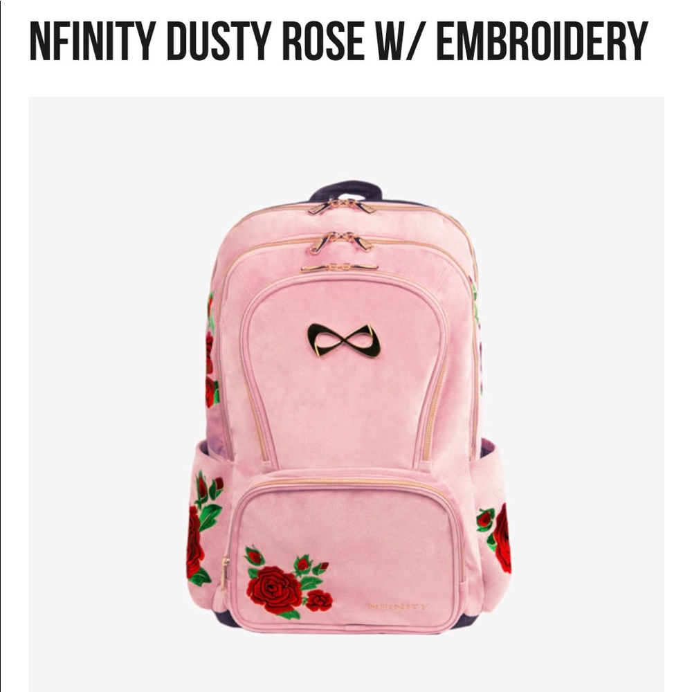 Infiniti Dusty Rose velvet backpack